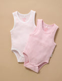 Purebaby - Rib Bodysuit 2 Pack - Pale Pink