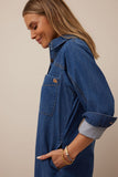 Ceres Life - Rae Long Sleeve Midi Dress - Fresh Indigo