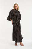 Urban Luxury - Ruffled Maxi Skirt - Chocolate