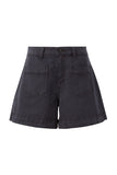 Ceres Life - Esther Denim Patch Pocket Shorts - Washed Black