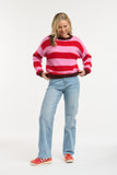 Urban Luxury - Striped Jumper - Red/Pink/Burgundy