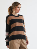 LD & Co - Lambswool Stripe Crew - Mid Night