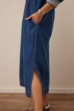 Ceres Life - Rae Long Sleeve Midi Dress - Fresh Indigo