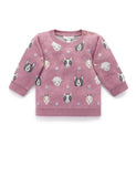 Purebaby - Farm Friends Jumper - Lavender Farm Friends Jacquard