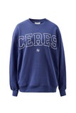 Ceres Life - Isla Oversized Slouchy Crew - Washed Navy White Heritage Logo