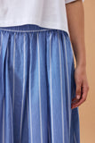 Ceres Life - Florence Maxi Skirt - Oxford Blue White Stripe