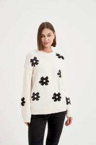 Tirelli - Flower Contrast Knit - Ivory