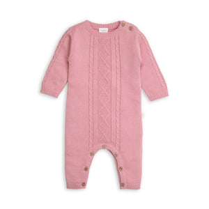 Tiny Twig - Growsuit Cable Knit - Rose