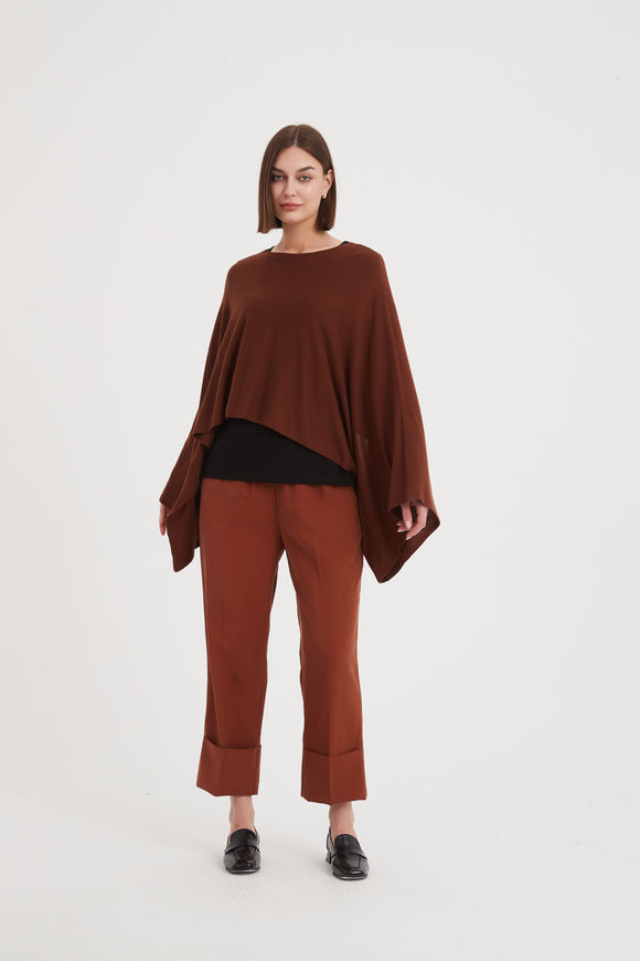 Tirelli - Oversized Knit Layer Top - Mocha