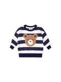 Huxbaby - Furry Huxbear Stripe Sweatshirt - Navy/Almond Milk