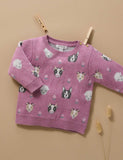 Purebaby - Farm Friends Jumper - Lavender Farm Friends Jacquard