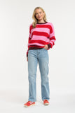 Urban Luxury - Striped Jumper - Red/Pink/Burgundy