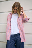 Ceres Life - Peta Oversized Shirt - Pink/Clay Stripe