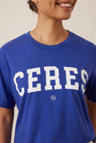 Ceres Life - Stevie Slouchy Tee - Polo Blue/Marshmallow Varsity
