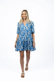 Humidity - Fleur Smock Dress - Blue/Stone