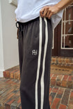 Ceres Life - Gigi Wide Leg Terry Trackpant - Phantom Side Stripe