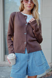 Ceres Life - Nelly Long Sleeve Knit Cardi - Chocolate