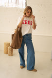 Ceres Life - Stevie Slouchy Tee - White / Chili Red Varsity