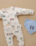 Purebaby - Thick Zip Growsuit - Hearding Sheep