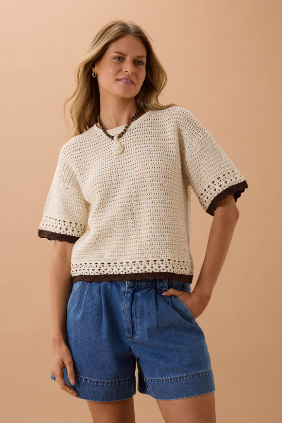 Ceres Life - Blair Knit Tee - Ecru