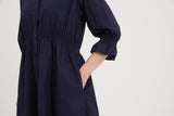 Tirelli - Shirring Detail Dress - Navy