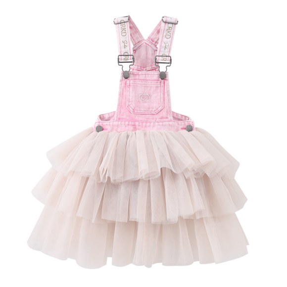 Cracked Soda - Mila Pinafore - Pink/Beige