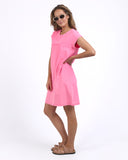 Foxwood - Signature Embroidery Tee Dress - Neon Rose