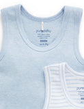 Purebaby - Rib Bodysuit 2 Pack - Pale Blue