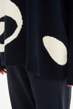 Tirelli - Retro Circle Print Knit - Navy/Cream