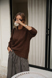 Ceres Life - Sage Chunky Knit Crew - Chocolate