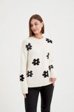 Tirelli - Flower Contrast Knit - Ivory