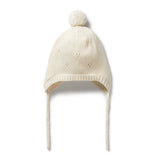 Wilson & Frenchy - Ecru Knitted Pointelle Bonnet