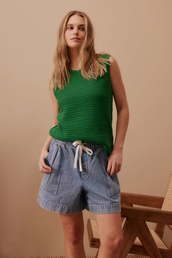 Ceres Life - Margot Mesh Tank - Kelly Green