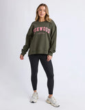 Foxwood - Interval Crew - Dark Khaki with Neon Coral