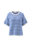 Ceres Life - Nina Boxy Knit Tee - Summer Blue Stripe