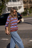 Ceres Life - Romy Crew - Vintage Blue / Pink Clay / Burnt Toffee Stripe