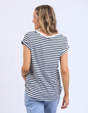 Foxwood - Signature Tee - Navy/White Stripe