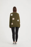 Tirelli - Flower Contrast Knit - Dark Moss