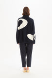Tirelli - Retro Circle Print Knit - Navy/Cream