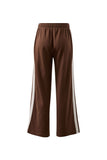 Ceres Life - Gigi Wide Leg Terry Trackpant - Chocolate Side Stripe