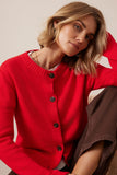 Ceres Life - Nelly Long Sleeve Knit Cardi - Fiery Red