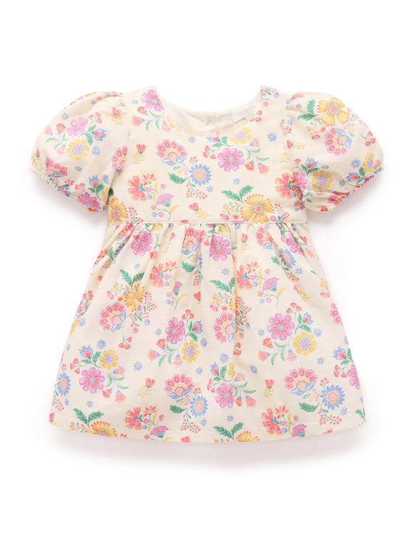 Purebaby - Linen Blend Dress - Mexican Floral