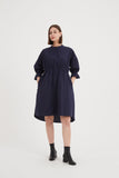 Tirelli - Shirring Detail Dress - Navy