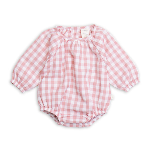 Tiny Twig - Bodysuit Boho Long Sleeve - Rose Gingham