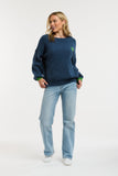 Urban Luxury - Heart Jumper - Blue/Green