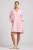 EST - Rugby Frill Collar Dress - Pink White Stripe