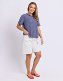 Foxwood - Hutch Stripe Tee - Navy / White Stripe
