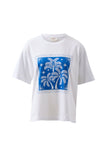 Ceres Life - Stevie Slouchy Tee - White / Palm Scarf Print