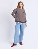 Foxwood - Original Stripe Crew - Coffee / White Stripe
