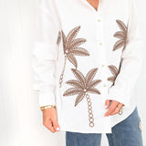 Palm Cove - Hannah Chocolate Palm With Embroidery